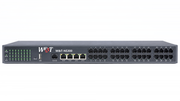 W&T-NS300_NEW гибридная АТС для малых и средних предприятий емкостью до 1600 SIP пользователей и 100 SIP внешних линий