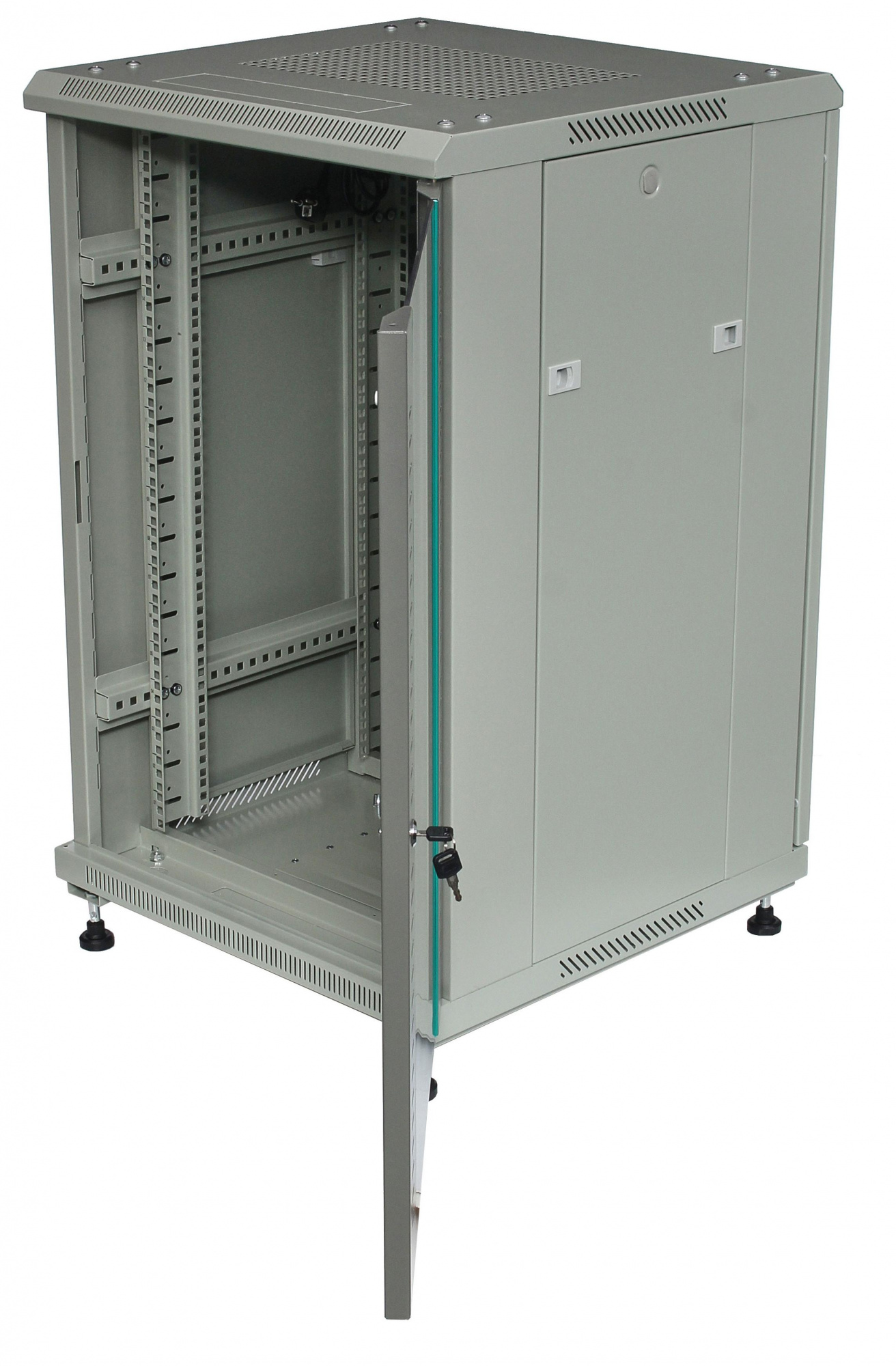 Шкаф телекоммуникационный 18U 600x800 серый, задняя дверь металл
