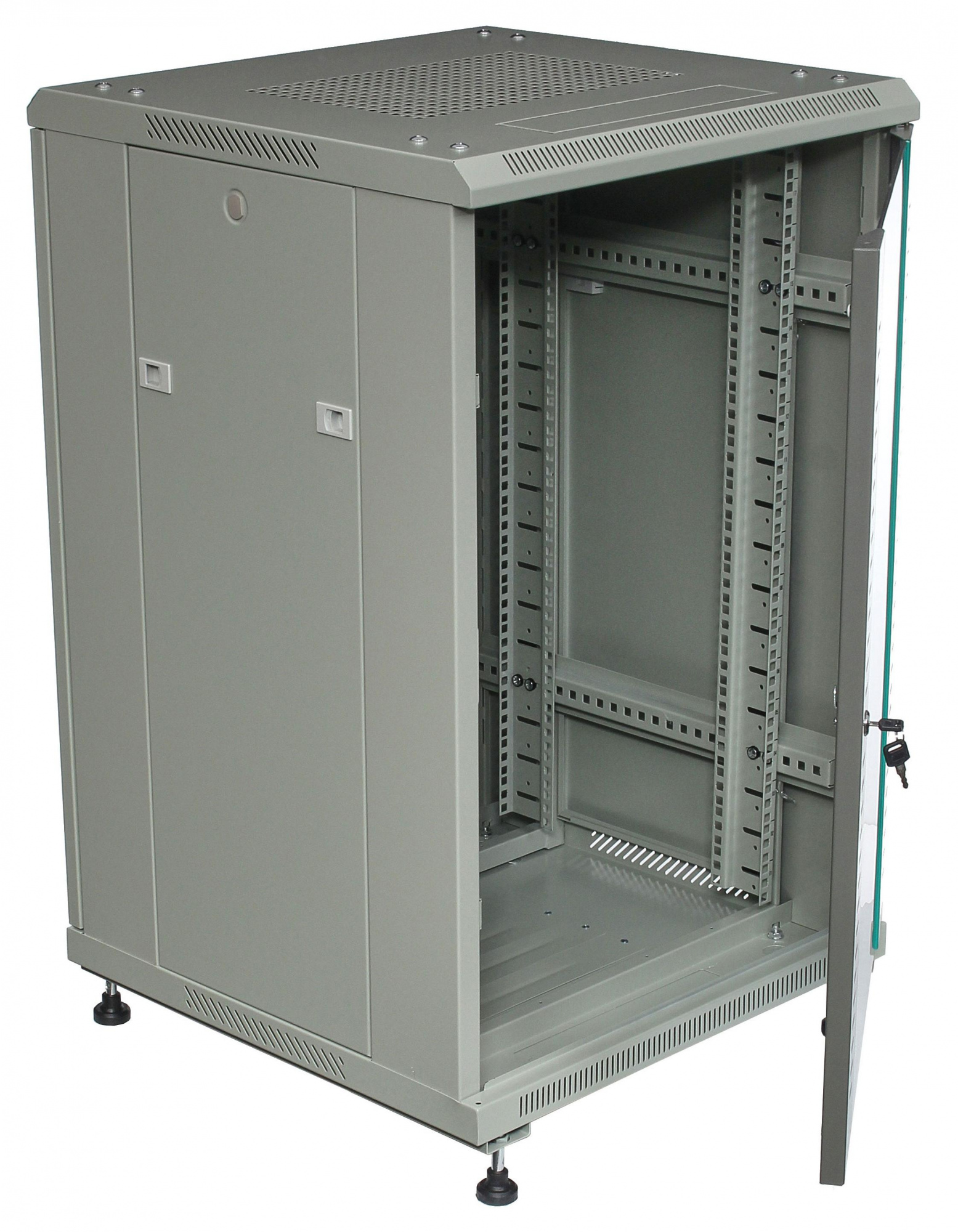 Шкаф телекоммуникационный 18U 600x800 серый, задняя дверь металл