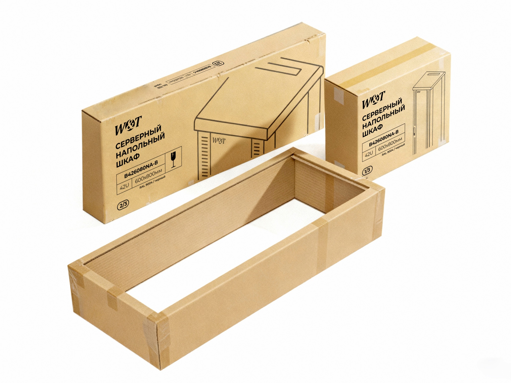 Шкаф 19" напольный 42U чёрный B426080NA-B